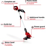 EINHELL GE-CT 18 Li Kit Batería, Cortabordes rojo/Negro, 8500 RPM, 90°, Batería, Ión de litio, 18 V, 2 Ah