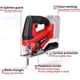EINHELL Sierra de calar a batería Power X-Change TC-JS 18 Li-Solo, 18Volt rojo/Negro