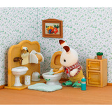 EPOCH Sylvanian Families - Set de baño hermano conejo de chocolate, Juegos de construcción 