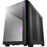FSP M580-BA bk, Cajas de torre negro, Midi Tower, PC, Negro, ATX, micro ATX, Mini-ITX, Vidrio, SPCC, Juego