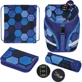 Herlitz SoftLight Plus Play Ball juego de mochila escolar Niño Poliéster Azul, Cartera de escuela azul, Pencil case, Pencil pouch, Mochila escolar, Sport bag, Niño, Educación primaria, Mochila, 16 L, Bolsillo lateral