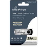 MediaRange MR1954, Lápiz USB negro/Plateado