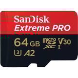 SanDisk Extreme PRO 64 GB MicroSDXC UHS-I Clase 10, Tarjeta de memoria 64 GB, MicroSDXC, Clase 10, UHS-I, 200 MB/s, 140 MB/s