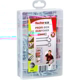 fischer Profi-Box DuoPower + gancho, Pasador gris claro/Rojo