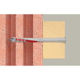 fischer Taco de vástago largo DuoXpand 8x100 T, Pasador gris claro/Rojo