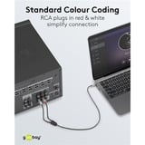 goobay Cable adaptador de audio Plus AUX 3,5mm jack > conector estéreo Cinch negro/Plateado