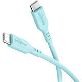 goobay Cable de silicona USB 2.0 turquesa, conector USB-C > conector USB-C turquesa