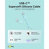 goobay Cable de silicona USB 2.0 turquesa, conector USB-C > conector USB-C turquesa