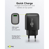 goobay Cargador rápido USB-A QC (18 W) negro