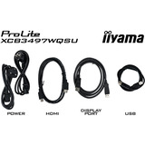 iiyama XCB3494WQSU-B1, Monitor LED negro (mate)