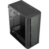 Aerocool PRISMBKV3 Caja PC ATX Negra 4 Ventiladores ARGB Frontal Lateral Cristal Templado, Cajas de torre negro, Midi Tower, PC, Negro, ATX, micro ATX, Mini-ITX, ABS, SPCC, Atrás, Frente