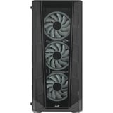 Aerocool PRISMBKV3 Caja PC ATX Negra 4 Ventiladores ARGB Frontal Lateral Cristal Templado, Cajas de torre negro, Midi Tower, PC, Negro, ATX, micro ATX, Mini-ITX, ABS, SPCC, Atrás, Frente