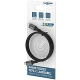 Ansmann Cable de silicona USB-C a USB-C negro
