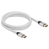 DeLOCK 85367 cable HDMI 2 m HDMI tipo A (Estándar) Plata plateado, 2 m, HDMI tipo A (Estándar), HDMI tipo A (Estándar), 3D, 48 Gbit/s, Plata