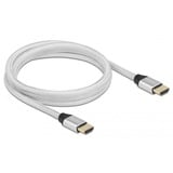 DeLOCK 85367 cable HDMI 2 m HDMI tipo A (Estándar) Plata plateado, 2 m, HDMI tipo A (Estándar), HDMI tipo A (Estándar), 3D, 48 Gbit/s, Plata