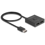 DeLOCK Conmutador DisplayPort 2 > 1 bidireccional 8K, Display Port Switch  negro