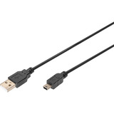 Digitus Cable de conexión USB 2.0 USB-A (conector) > Mini-USB (conector) negro