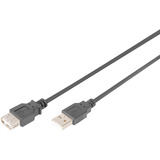 Digitus Cable de extensión USB 2.0, conector USB-A > enchufe USB-A, Cable alargador negro