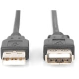 Digitus Cable de extensión USB 2.0, conector USB-A > enchufe USB-A, Cable alargador negro
