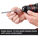 EINHELL Atornillador percutor a batería Power X-Change TE-CD 18/44 Li-i, 18 Voltios, Martillo atornillador negro/Rojo