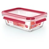 Emsa CLIP & CLOSE N1040600 recipiente de almacenar comida Rectangular Caja 0,7 L Transparente 1 pieza(s) transparente/Rojo, Caja, Rectangular, 0,7 L, Transparente, Vidrio, 420 °C