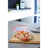 Emsa CLIP & CLOSE N10406 Rectangular Caja 0,7 L Transparente 1 pieza(s) transparente/Rojo, Caja, Rectangular, 0,7 L, Transparente, Vidrio, 420 °C