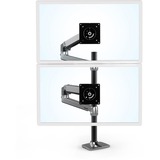 Ergotron LX Series LX Dual Stacking Arm Tall Pole 101,6 cm (40") Aluminio Escritorio, Soporte de monitor aluminio, Abrazadera, 20 kg, 101,6 cm (40"), 100 x 100 mm, Ajustes de altura, Aluminio