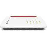 FRITZ! Box 5690 Routers inalámbricos, Enrutador de fibra óptica Box 5690, Wi-Fi 7 (802.11be), Doble banda (2,4 GHz / 5 GHz), Ethernet, Rojo, Blanco, Router de sobremesa
