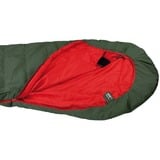 High Peak Pak 1000 ECO, Saco de dormir verde oscuro/Rojo