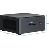 Intel® NUC 11 Pro UCFF Negro i7-1185G7, Barebone negro, UCFF, Mini PC barebone, DDR4-SDRAM, M.2, Serial ATA III, Wi-Fi 6 (802.11ax), 28 W
