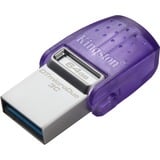 Kingston DataTraveler microDuo 3C unidad flash USB 64 GB USB Type-A / USB Type-C 3.2 Gen 1 (3.1 Gen 1) Púrpura, Acero inoxidable, Lápiz USB violeta/Transparente, 64 GB, USB Type-A / USB Type-C, 3.2 Gen 1 (3.1 Gen 1), 200 MB/s, Otro, Púrpura, Acero inoxidable