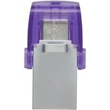 Kingston DataTraveler microDuo 3C unidad flash USB 64 GB USB Type-A / USB Type-C 3.2 Gen 1 (3.1 Gen 1) Púrpura, Acero inoxidable, Lápiz USB violeta/Transparente, 64 GB, USB Type-A / USB Type-C, 3.2 Gen 1 (3.1 Gen 1), 200 MB/s, Otro, Púrpura, Acero inoxidable