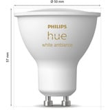 Philips Hue White Ambiance GU10 Pack doble de spots inteligentes, Lámpara LED 