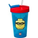 Room Copenhagen Vaso LEGO con pajilla Iconic classic Bright Blue, Taza azul/Rojo