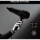 Rowenta Powerline CV591L secador 2300 W Negro, Secador de pelo negro/Rojo, CC, Negro, Con agujero en la empuñadura para colgar, 1,8 m, Botones, China