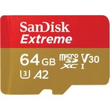 SanDisk Extreme 64 GB MicroSDXC UHS-I Clase 10, Tarjeta de memoria 64 GB, MicroSDXC, Clase 10, UHS-I, 170 MB/s, 80 MB/s