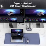 UGREEN CM586 HDMI 1x HDMI + 1x VGA, Alargador de HDMI plateado, HDMI, 1x HDMI + 1x VGA, 3840 x 2160 Pixeles, Gris, 4K Ultra HD, 50 m