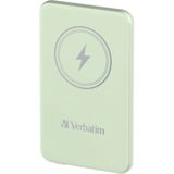 Verbatim Charge 'n' Go Polímero de litio 5000 mAh Cargador inalámbrico Verde, Banco de potencia verde claro, 5000 mAh, Polímero de litio, Quick Charge 3.0, Cargador inalámbrico, Verde