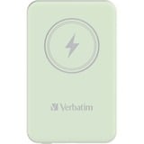 Verbatim Charge 'n' Go Polímero de litio 5000 mAh Cargador inalámbrico Verde, Banco de potencia verde claro, 5000 mAh, Polímero de litio, Quick Charge 3.0, Cargador inalámbrico, Verde
