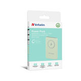 Verbatim Charge 'n' Go Polímero de litio 5000 mAh Cargador inalámbrico Verde, Banco de potencia verde claro, 5000 mAh, Polímero de litio, Quick Charge 3.0, Cargador inalámbrico, Verde
