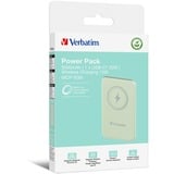 Verbatim Charge 'n' Go Polímero de litio 5000 mAh Cargador inalámbrico Verde, Banco de potencia verde claro, 5000 mAh, Polímero de litio, Quick Charge 3.0, Cargador inalámbrico, Verde