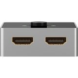 goobay Caja conmutadora HDMI manual 2 a 1 (4K @ 60Hz), Conmutador HDMI negro/Plateado