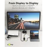 goobay Caja conmutadora HDMI manual 2 a 1 (4K @ 60Hz), Conmutador HDMI negro/Plateado