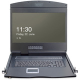 Digitus Consola modular de 19", Switch KVM negro