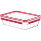 Emsa CLIP & CLOSE N1041100 recipiente de almacenar comida Rectangular Caja 2 L Transparente 1 pieza(s) transparente/Rojo, Caja, Rectangular, 2 L, Transparente, Vidrio, 420 °C