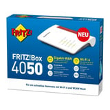 FRITZ! 4050 Routers inalámbricos Box 4050, Wi-Fi 6 (802.11ax), Doble banda (2,4 GHz / 5 GHz), Ethernet, Negro, Blanco, Enrutador de escritorio/poste