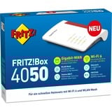 FRITZ! 4050 Routers inalámbricos Box 4050, Wi-Fi 6 (802.11ax), Doble banda (2,4 GHz / 5 GHz), Ethernet, Negro, Blanco, Enrutador de escritorio/poste