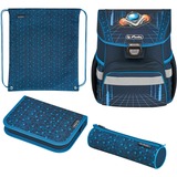 Herlitz Loop Plus Space Car juego de mochila escolar Niño Poliéster Multicolor, Cartera de escuela azul, Pencil case, Pencil pouch, Mochila escolar, Sport bag, Niño, Educación secundaria media, Mochila, 16 L, Bolsillo frontal, Bolsillo lateral