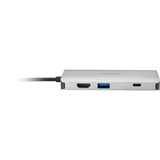 Kensington Dock móvil USB-C® sin Driver 8 en 1 UH1400P, Estación de acoplamiento plateado, USB 3.2 Gen 1 (3.1 Gen 1) Type-C, 85 W, 10,100,1000 Mbit/s, Negro, Plata, MicroSD (TransFlash), SD, China