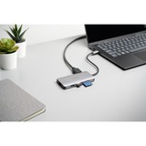 Kensington Dock móvil USB-C® sin Driver 8 en 1 UH1400P, Estación de acoplamiento plateado, USB 3.2 Gen 1 (3.1 Gen 1) Type-C, 85 W, 10,100,1000 Mbit/s, Negro, Plata, MicroSD (TransFlash), SD, China